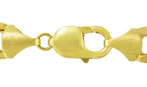 Men's 14k Yellow Gold 12mm Thick Figaro Chain Bracelet