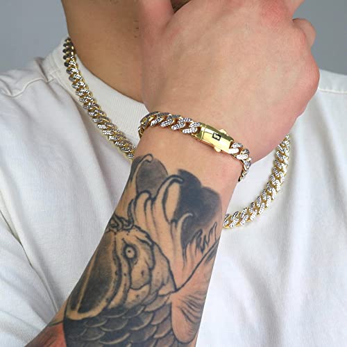 Nuragold 10k Yellow Gold Cuban Link Bracelet Men's