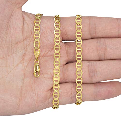 Nuragold 10k Yellow Gold Anchor Mariner Chain Necklace