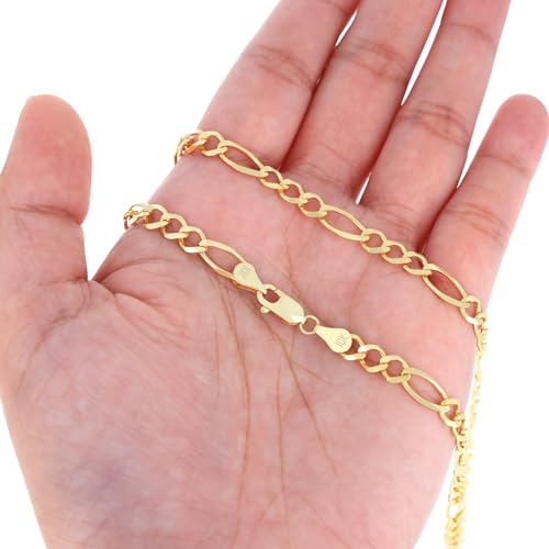 Nuragold 10k Yellow Gold Figaro Chain Necklace
