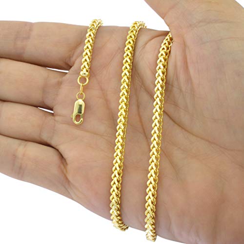 10k Yellow Gold 4mm Franco Chain Necklace, Mens VIP