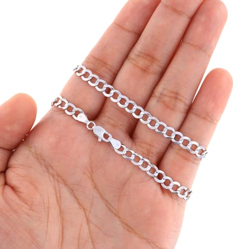 Nuragold 14k White Gold Cuban Link Chain Necklace