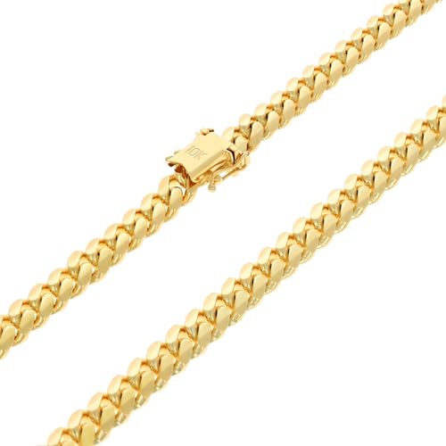 Nuragold 10k Yellow Gold 7mm Miami Cuban Link