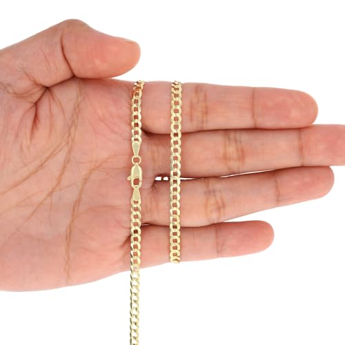 Nuragold 10k Yellow Gold 4mm Cuban Curb Necklace