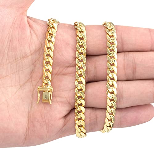 Nuragold 14k Yellow Gold Cuban Link Chain Bracelet