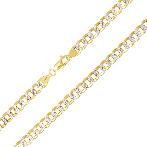 Nuragold 14k Yellow Gold Cuban Chain Necklace