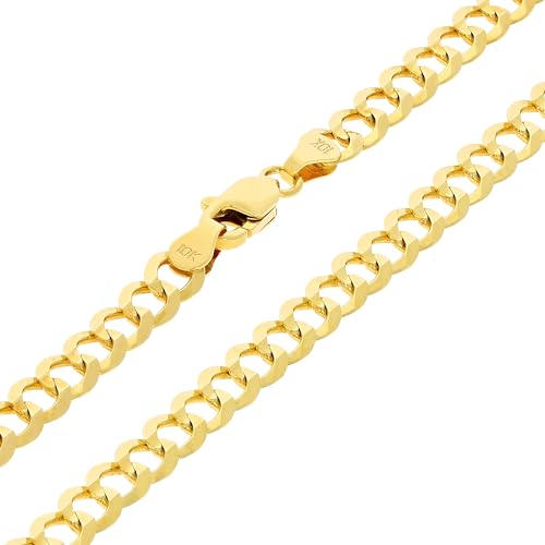 Nuragold 10k Yellow Gold 5mm Curb Link Necklace