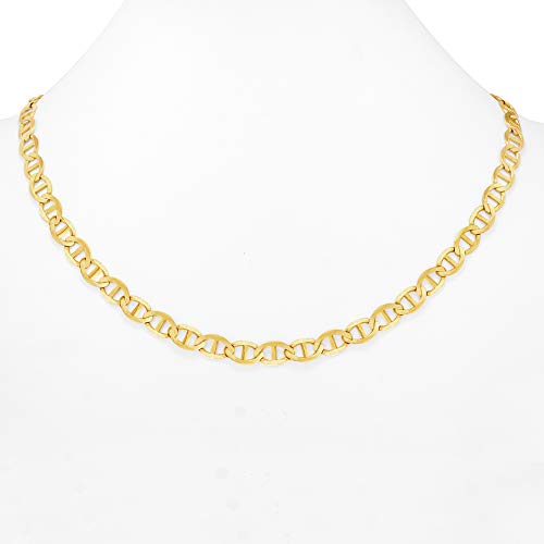 Nuragold 10k Anchor Mariner Link Chain Necklace