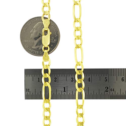 Nuragold 10k Figaro Chain Link Necklace Set