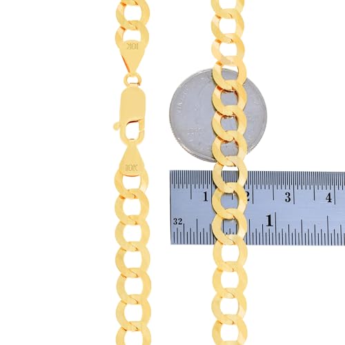 10k Yellow Gold 8mm Mens Cuban Curb Necklace