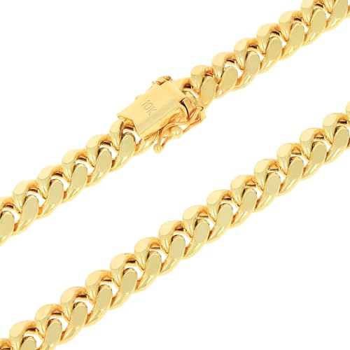10k Yellow Gold Miami Cuban Link Chain Necklace