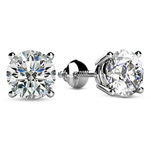 5 Carat White Gold Diamond Stud Earrings VIP Collection