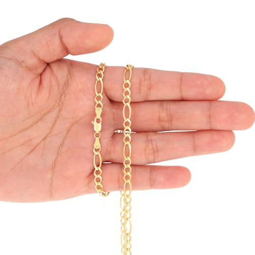 Nuragold 10k Yellow Gold Figaro Chain Necklace