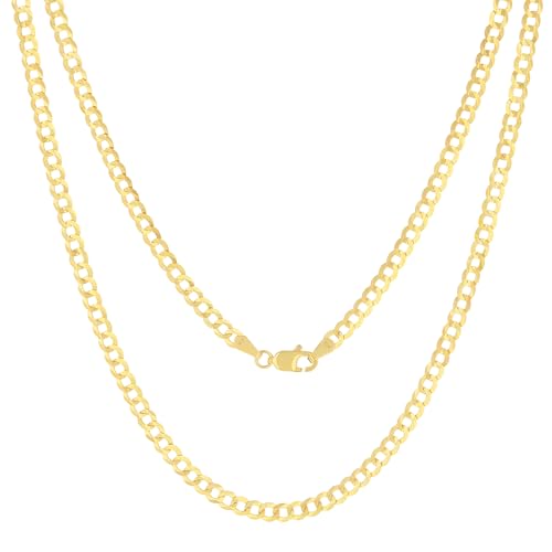Nuragold 10k Yellow Gold 4mm Cuban Curb Necklace