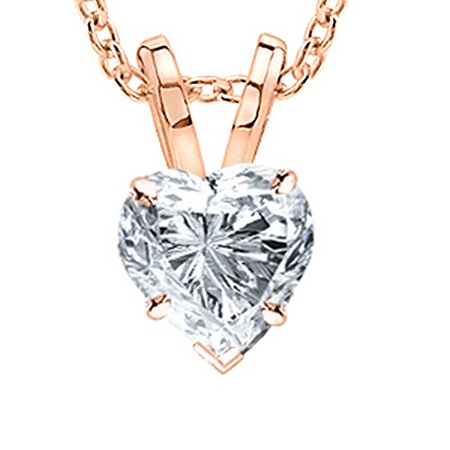 Rose Gold GIA Certified Heart Cut Diamond Necklace