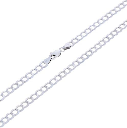 Nuragold 14k White Gold Cuban Link Chain Necklace