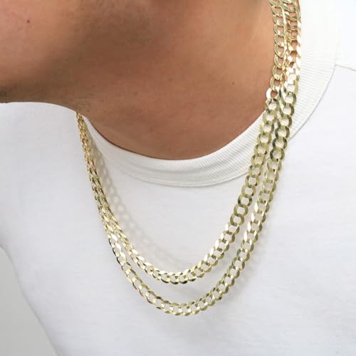10k Yellow Gold 8mm Mens Cuban Curb Necklace