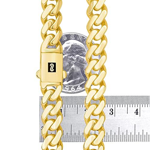 Nuragold 10k Yellow Gold 9mm Miami Cuban Chain