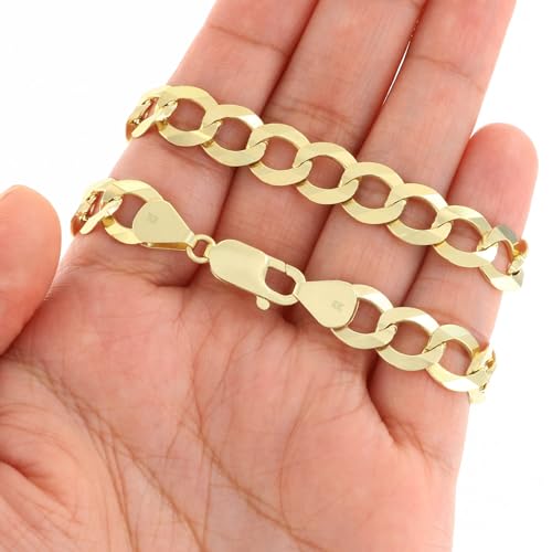Nuragold 10k Yellow Gold Men's Cuban Curb Bracelet