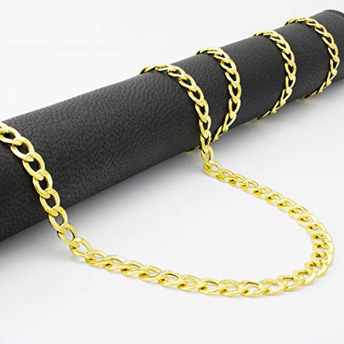 Nuragold Yellow Gold Cuban Curb Link Chain Necklace