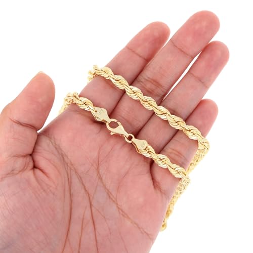 Nuragold 10k Yellow Gold Solid Rope Chain Bracelet