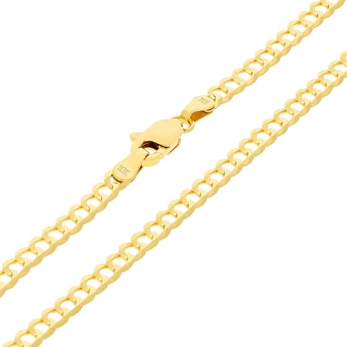 Nuragold 10k Yellow Gold Cuban Curb Necklace