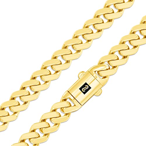 Nuragold 10k Yellow Gold 9mm Miami Cuban Chain