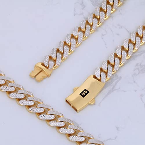 Nuragold 10k Yellow Gold Cuban Link Bracelet Men's