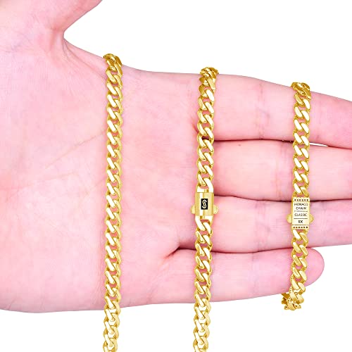 VIP Men's Yellow Gold Cuban Link Chain Necklace