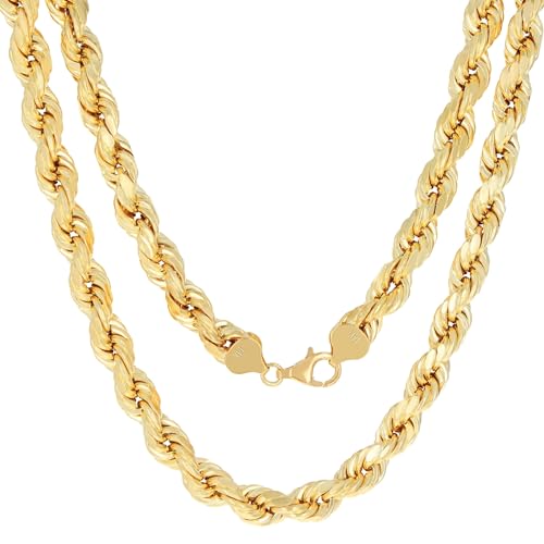 Men's 14k Yellow Gold 8mm Solid Rope Chain