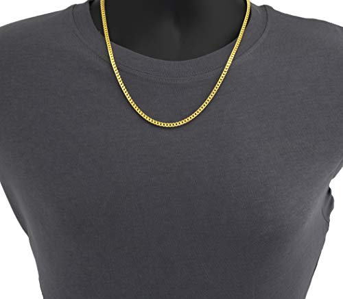10k Yellow Gold 4mm Franco Chain Necklace, Mens VIP