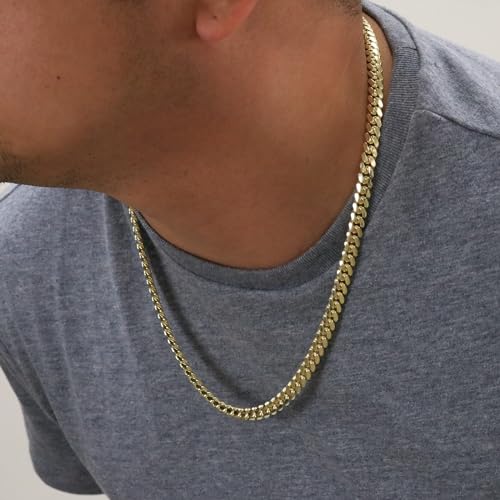 Nuragold 10k Yellow Gold 7mm Miami Cuban Link