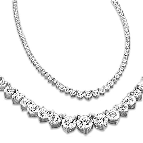 50ct Lab Grown Platinum Diamond Tennis Necklace VIP
