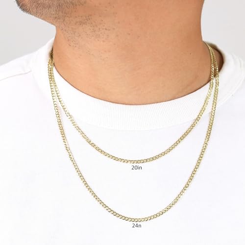 Nuragold 10k Yellow Gold Cuban Curb Necklace