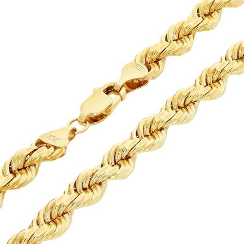 Nuragold 10k Yellow Gold Solid Rope Chain Bracelet