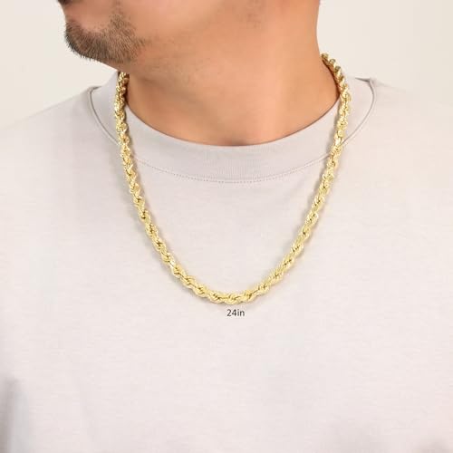 Men's 14k Yellow Gold 8mm Solid Rope Chain