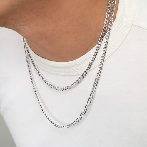 Nuragold 14k White Gold Cuban Link Chain Necklace