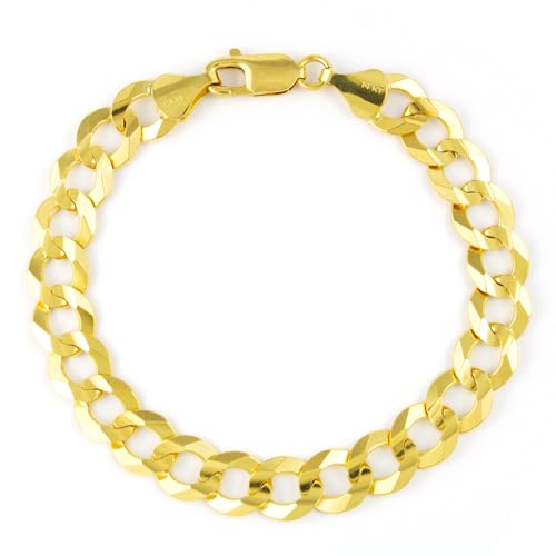 Nuragold 14k Yellow Gold 10mm Curb Link Bracelet
