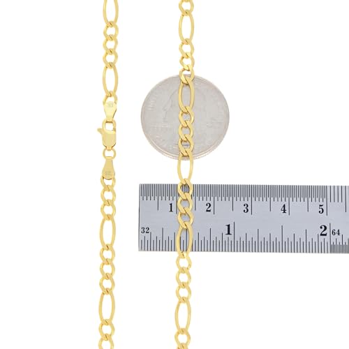 Nuragold 10k Yellow Gold Figaro Chain Necklace
