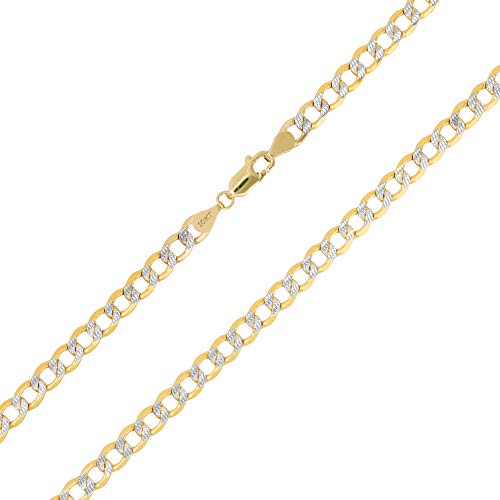 Nuragold 10k Yellow Gold Curb Link Pendant Necklace