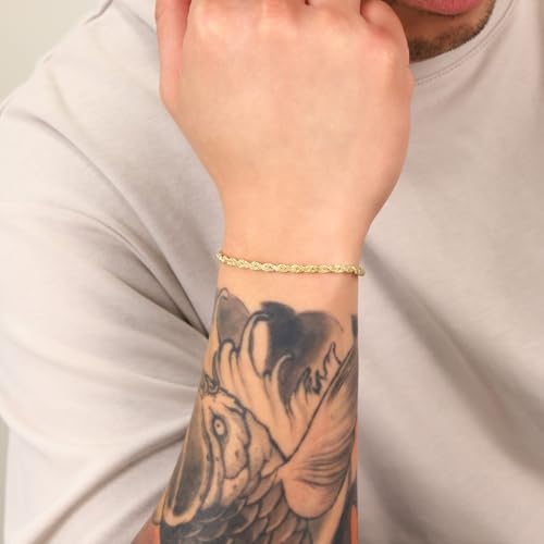 Nuragold 14k Yellow Gold Diamond Cut Rope Bracelet