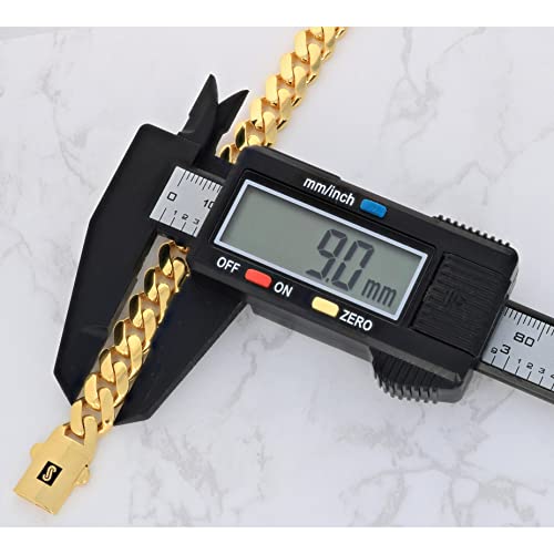 Nuragold 10k Yellow Gold 9mm Miami Cuban Chain
