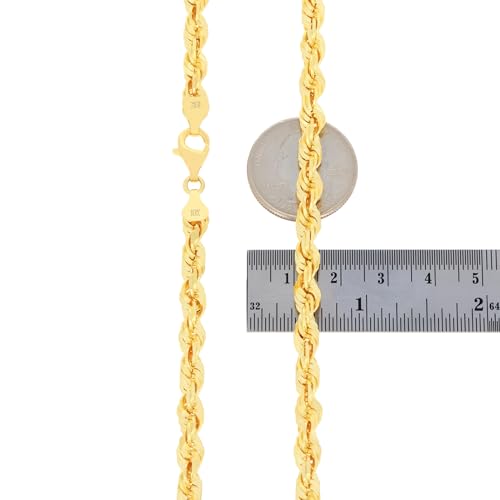 Nuragold 10k Yellow Gold Solid Rope Chain Bracelet