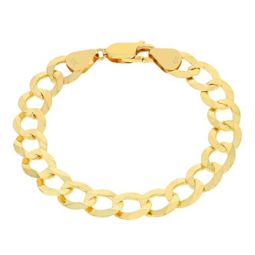 Nuragold 10k Yellow Gold Men's Cuban Curb Bracelet