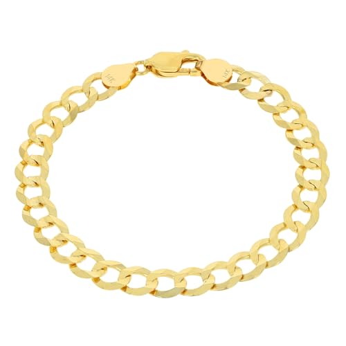 14k Yellow Gold 7mm Cuban Curb Chain Bracelet