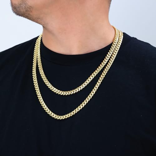 10k Yellow Gold Miami Cuban Link Chain Necklace