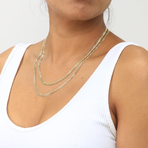 Nuragold 10k Yellow Gold 4mm Cuban Curb Necklace