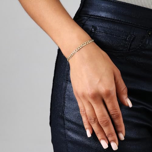 Nuragold 14k Cuban Curb Link Chain Bracelet