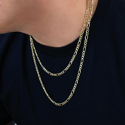 Nuragold 10k Yellow Gold Figaro Chain Necklace