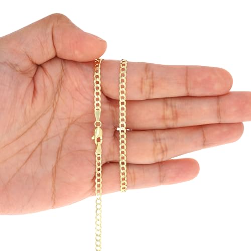 Nuragold 10k Yellow Gold Cuban Curb Necklace